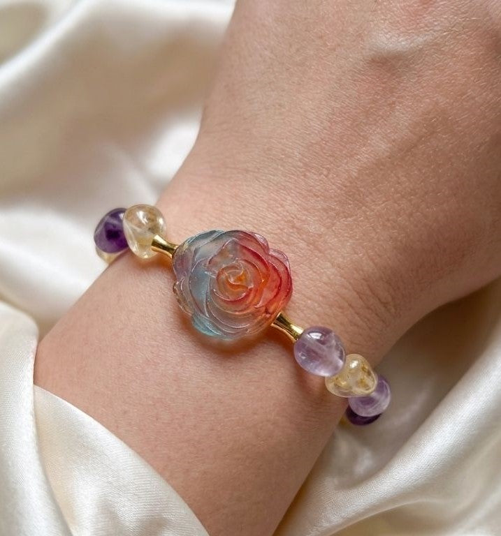 Sunset Bloom Crystal Necklace & Bracelet