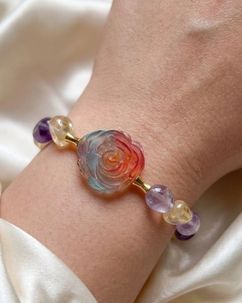 Sunset Bloom Crystal Necklace & Bracelet