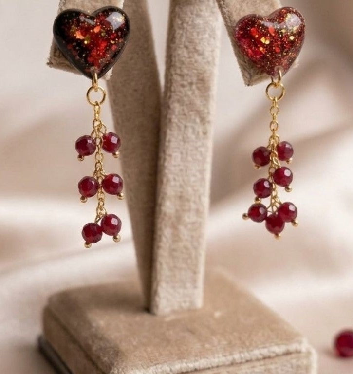 Crimson Heart Earrings