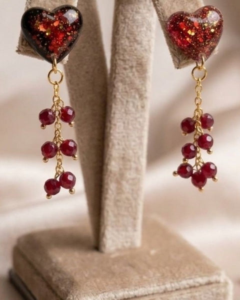 Crimson Heart Earrings