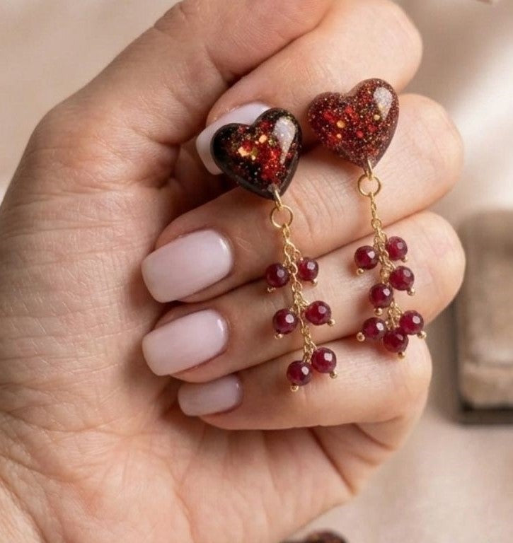 Crimson Heart Earrings