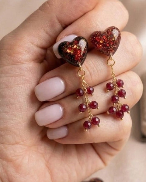 Crimson Heart Earrings
