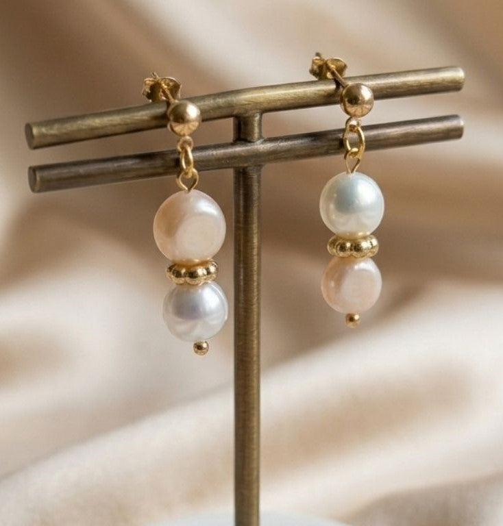 Rose & Ivory Pearl Delight Earrings