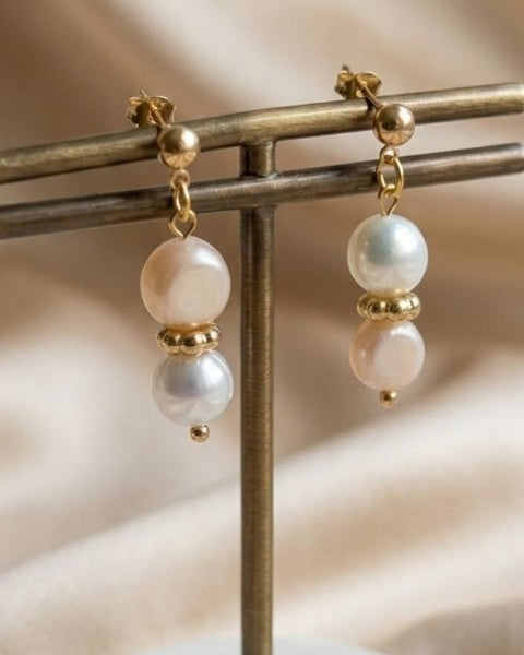 Rose & Ivory Pearl Delight Earrings
