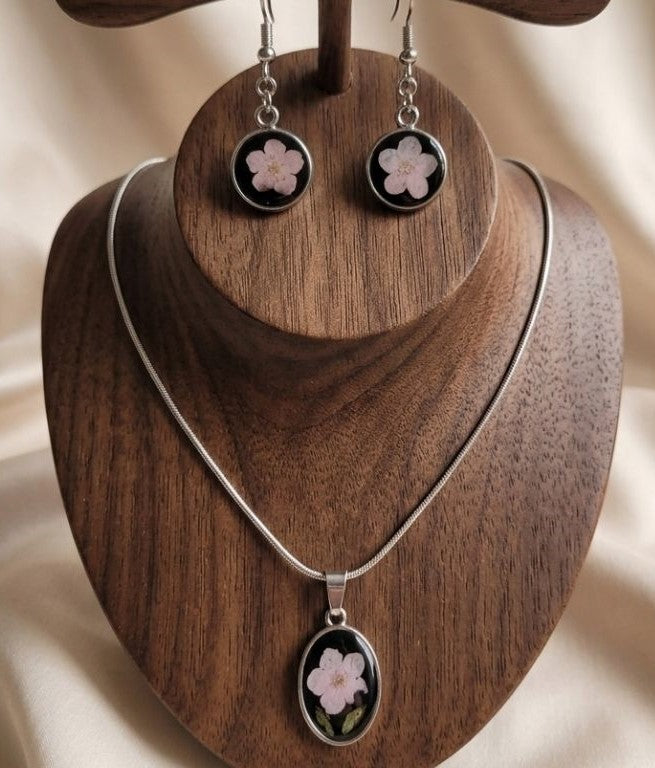 Pink Forget-Me-Not Jewelry Set