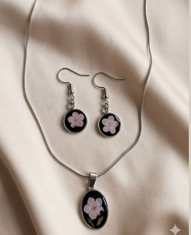 Pink Forget-Me-Not Jewelry Set