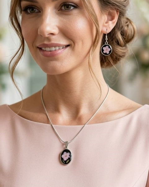 Pink Forget-Me-Not Jewelry Set