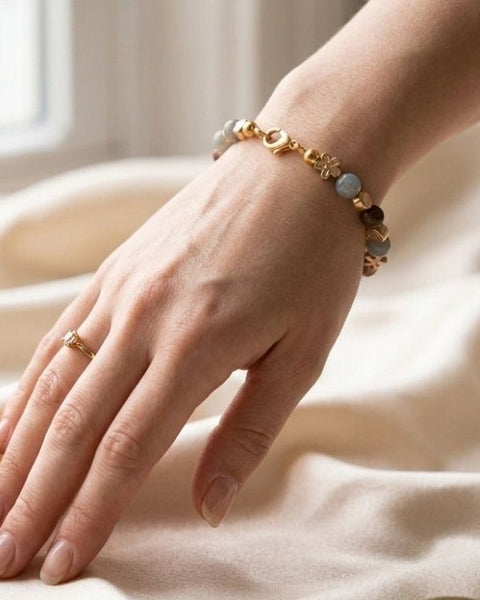 Celestial Harmony Bracelet – Labradorite & Picasso Jasper Elegance