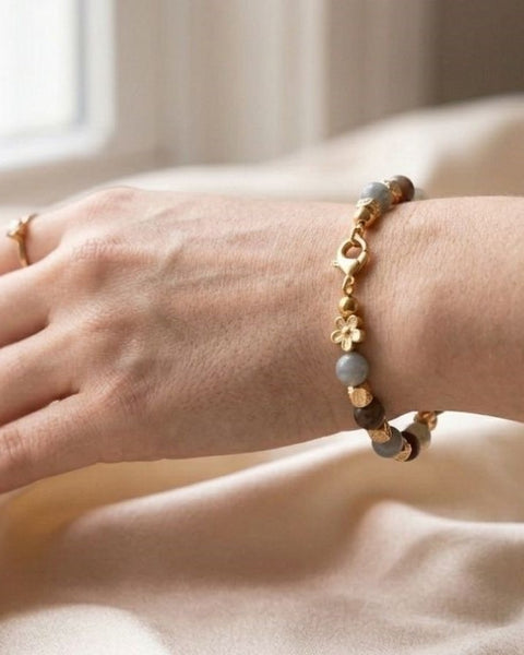 Celestial Harmony Bracelet – Labradorite & Picasso Jasper Elegance