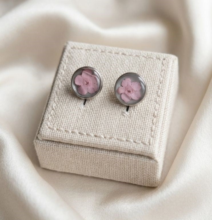 Blossom of Love – Pink Forget-Me-Not Jewelry Set