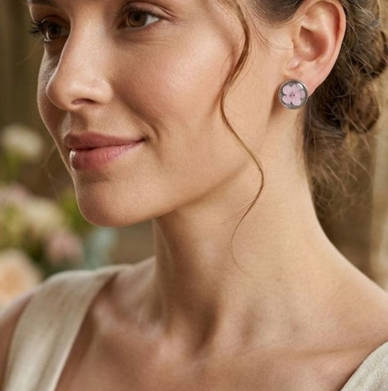 Blossom of Love – Pink Forget-Me-Not Jewelry Set