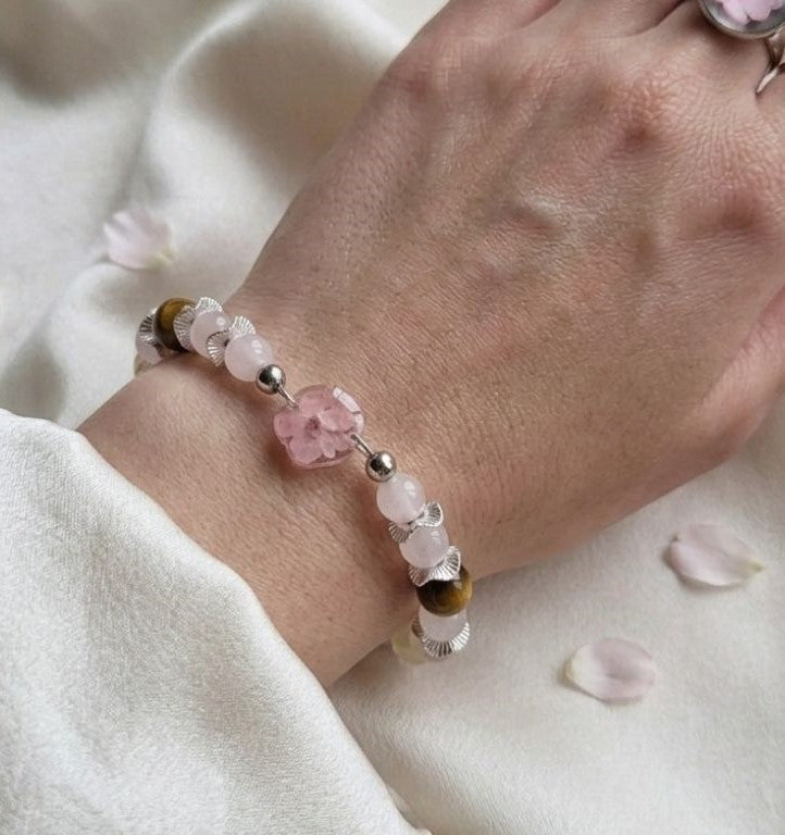 Blossom of Love – Pink Forget-Me-Not Jewelry Set