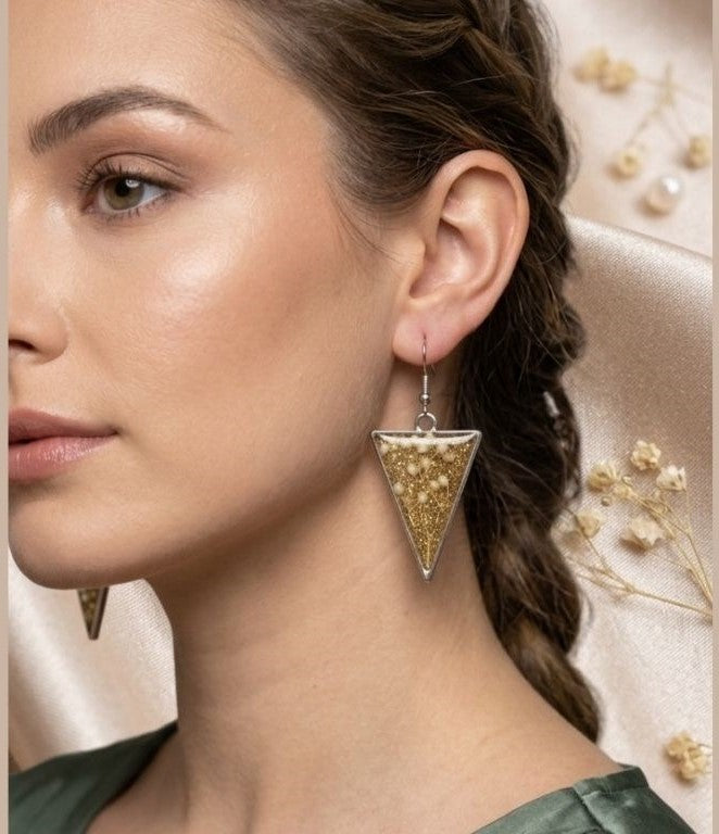 Elegant Botanical Real Dried Flowers Earrings