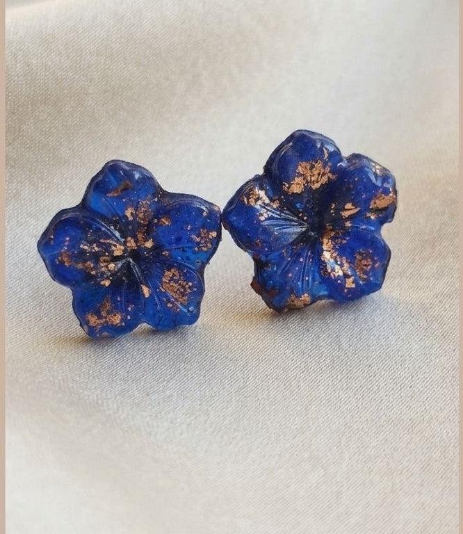 Delicate Colorful Floral Resin Stud Earrings