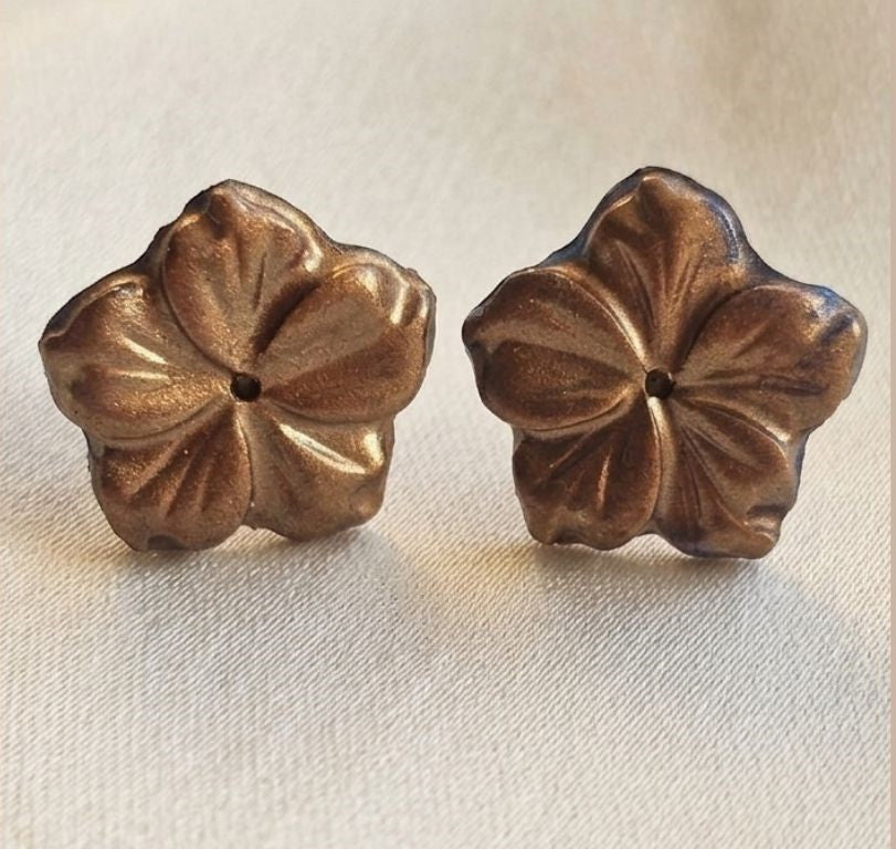 Delicate Colorful Floral Resin Stud Earrings