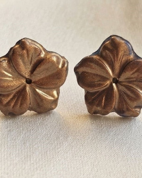 Delicate Colorful Floral Resin Stud Earrings