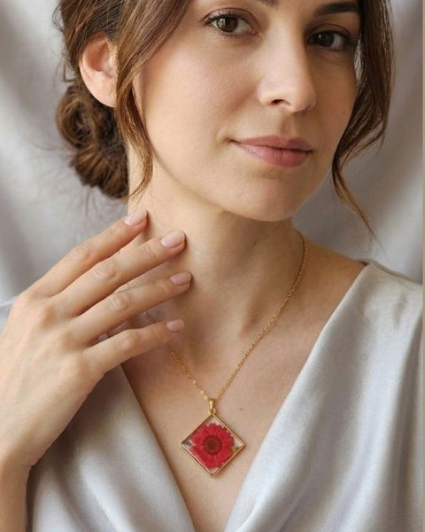 Preserved Real Flower Pendant
