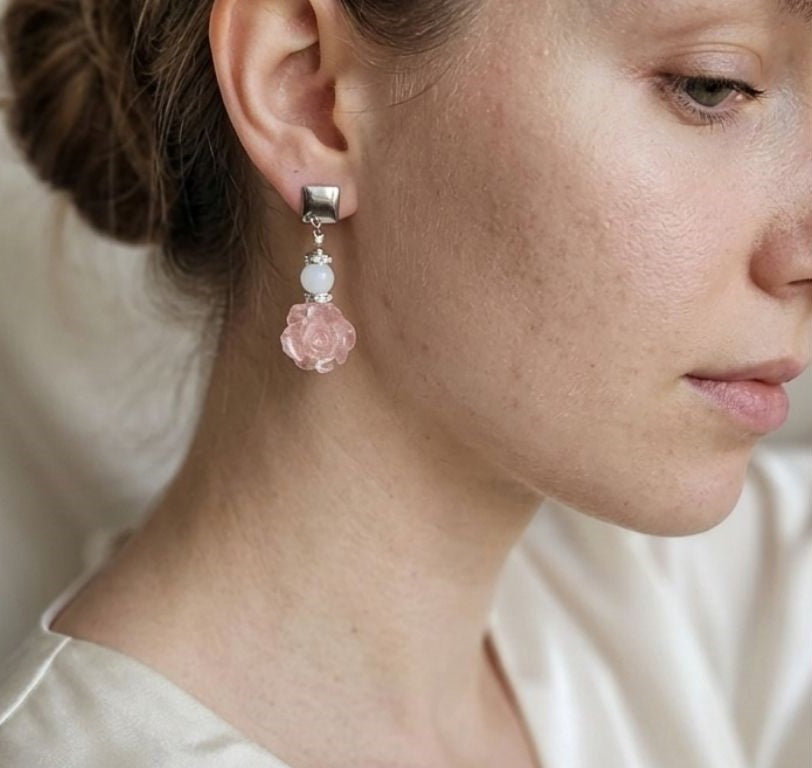 Charming Rose Jewelry Set – Earrings & Bracelet