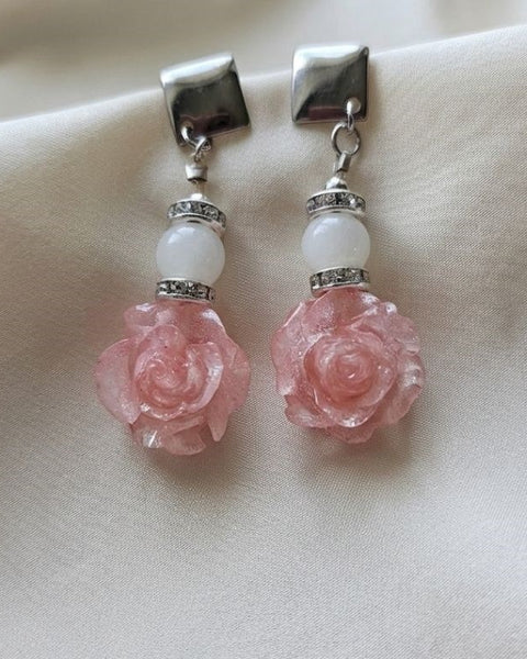 Charming Rose Jewelry Set – Earrings & Bracelet