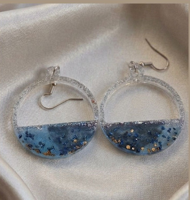 Vintage Sparkle Resin Earrings