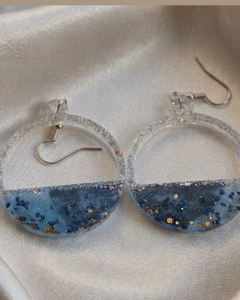 Vintage Sparkle Resin Earrings