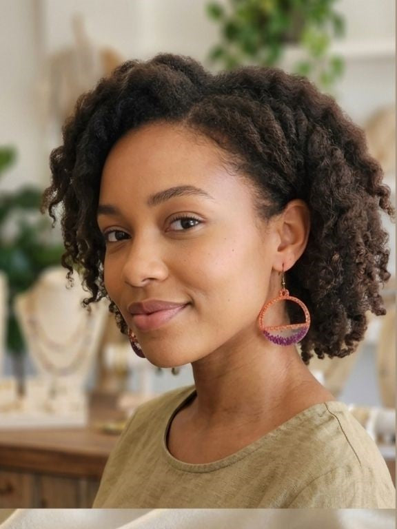 Vintage Sparkle Resin Earrings