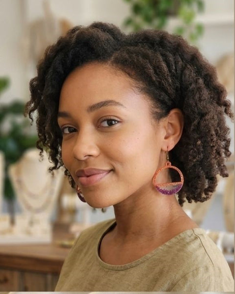 Vintage Sparkle Resin Earrings