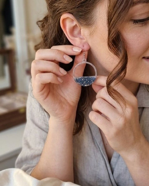 Vintage Sparkle Resin Earrings