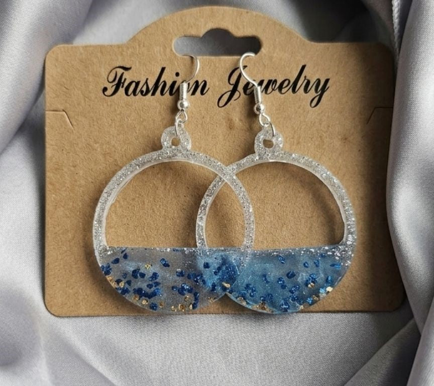 Vintage Sparkle Resin Earrings
