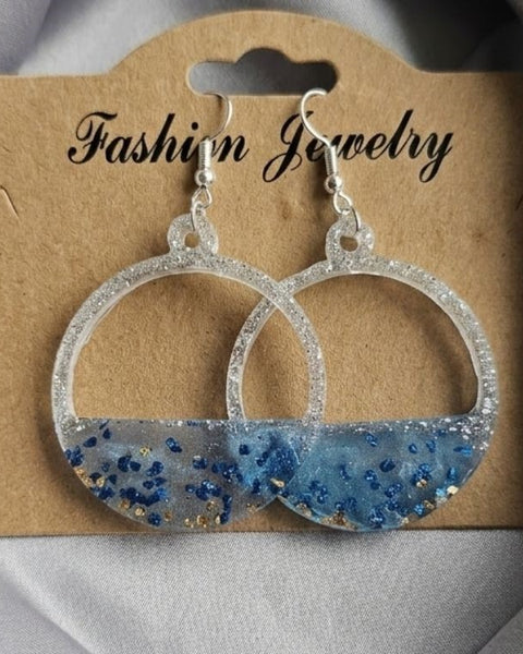 Vintage Sparkle Resin Earrings
