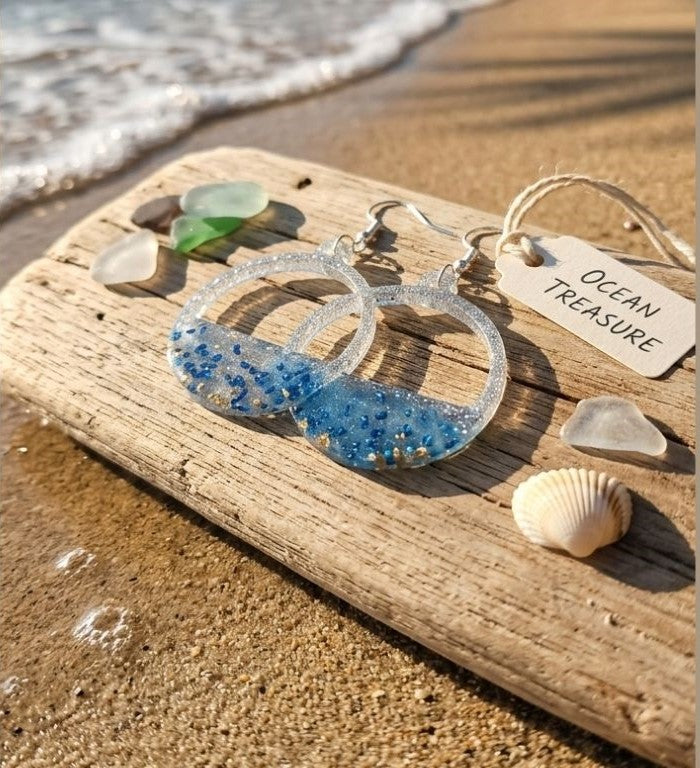 Vintage Sparkle Resin Earrings