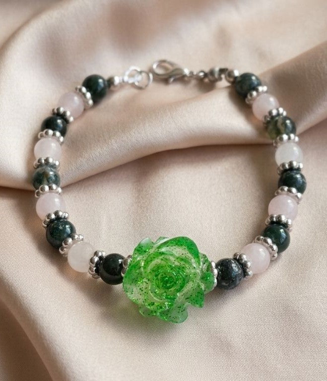 Emerald Rose Serenity Bracelet – Nature & Balance in Harmony