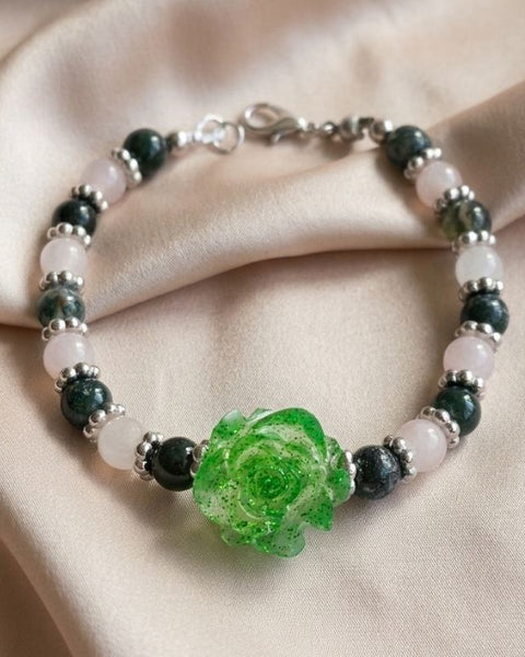 Emerald Rose Serenity Bracelet – Nature & Balance in Harmony