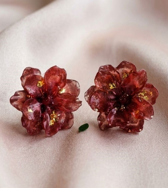 Handcrafted Resin Floral Studs