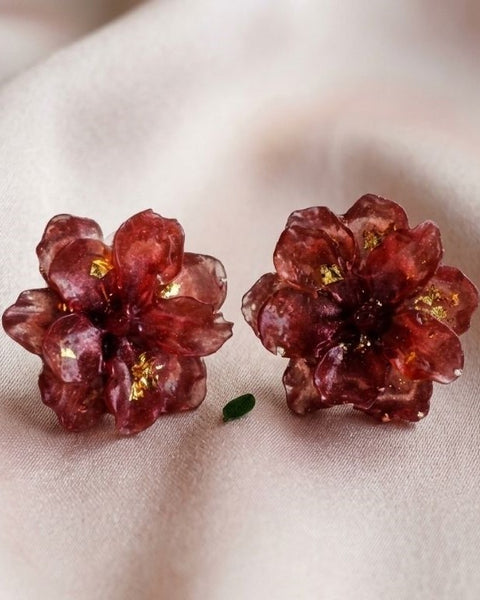 Handcrafted Resin Floral Studs