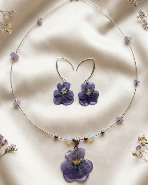 Violet Whisper – Real Violet Jewelry Set
