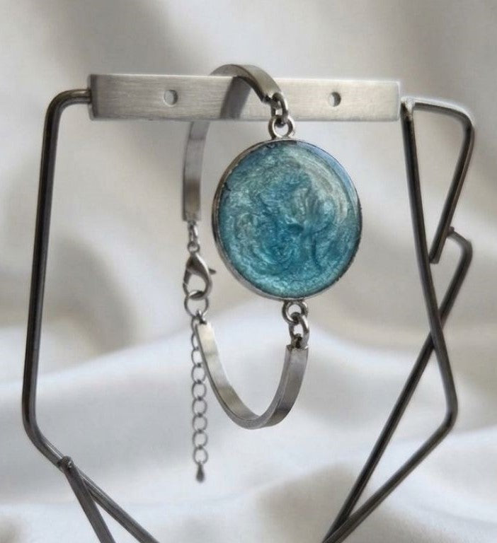 Ocean Tide Bracelet – Resin Wave Stainless Steel Bracelet