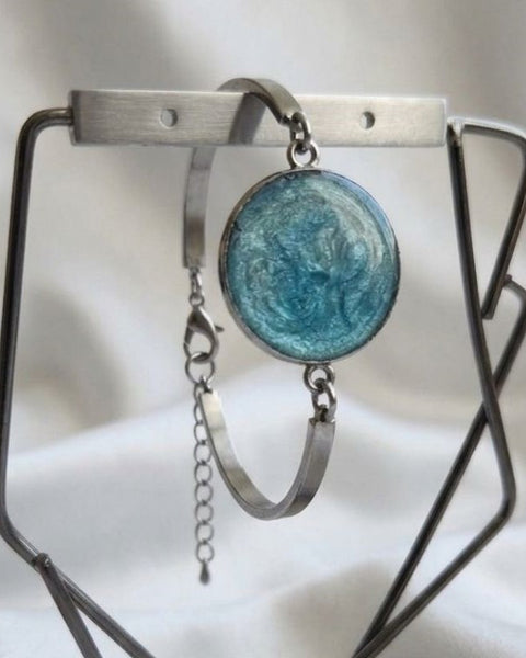 Ocean Tide Bracelet – Resin Wave Stainless Steel Bracelet