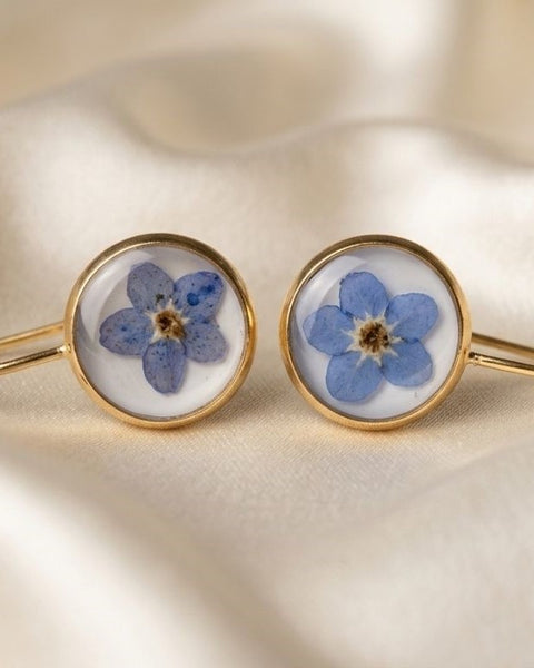 "Forget-Me-Not" Golden Bloom Earrings - U Shape Ear Hook