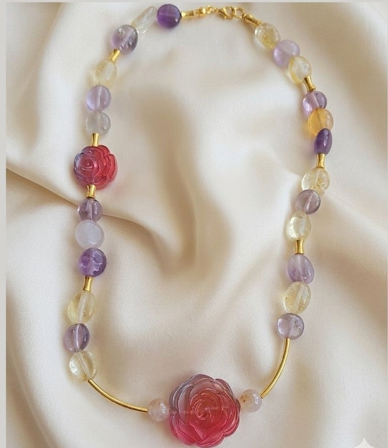 Sunset Bloom Crystal Necklace