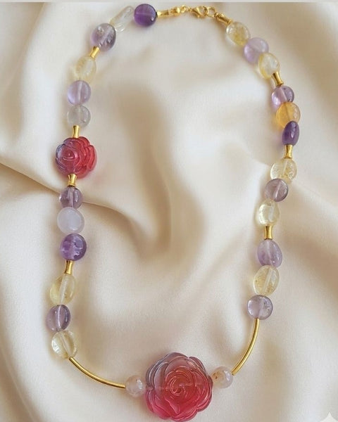 Sunset Bloom Crystal Necklace