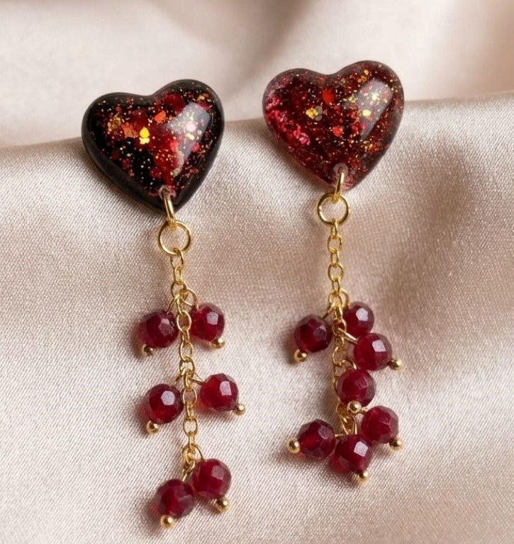 Crimson Heart Earrings