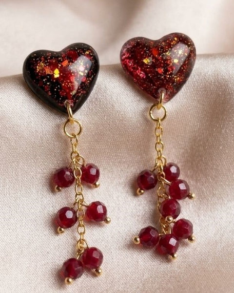 Crimson Heart Earrings