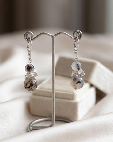 Midnight Dragon Agate Earrings