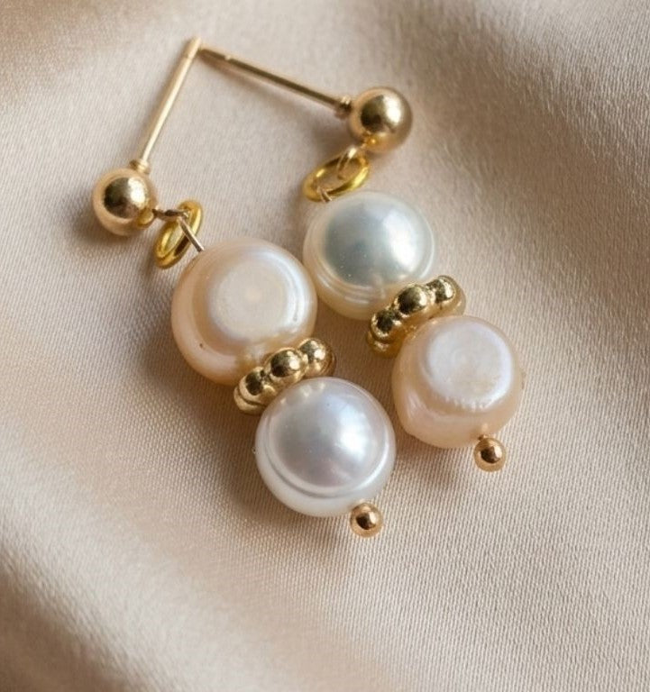 Rose & Ivory Pearl Delight Earrings