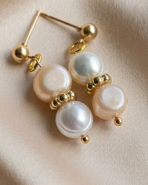 Rose & Ivory Pearl Delight Earrings