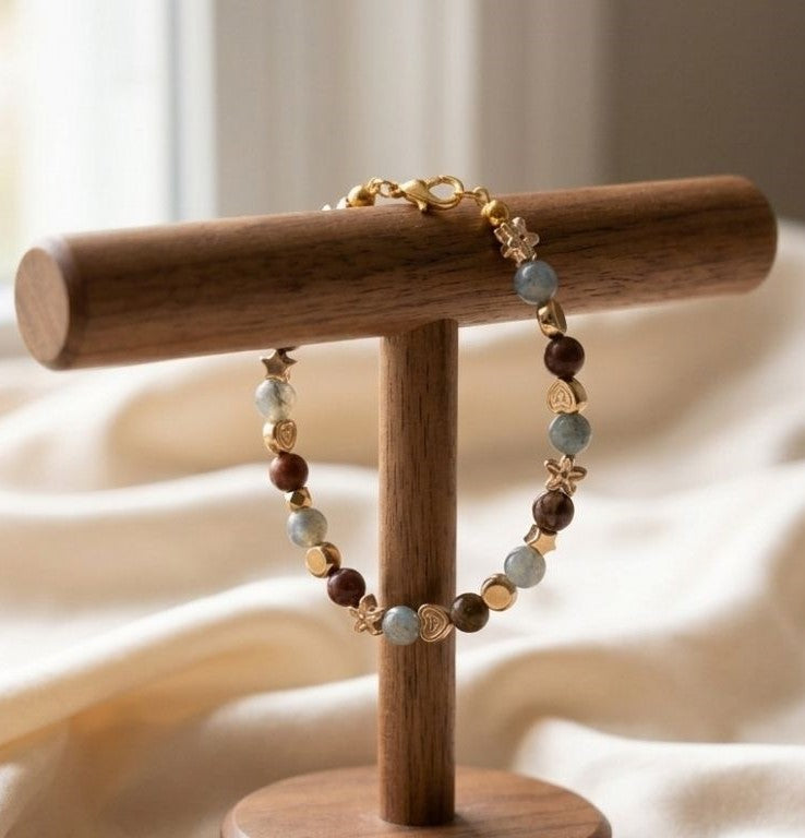 Celestial Harmony Bracelet – Labradorite & Picasso Jasper Elegance