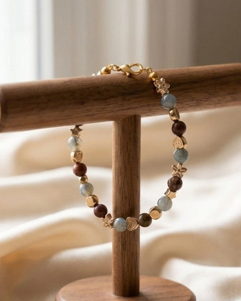 Celestial Harmony Bracelet – Labradorite & Picasso Jasper Elegance