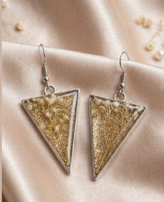 Elegant Botanical Real Dried Flowers Earrings