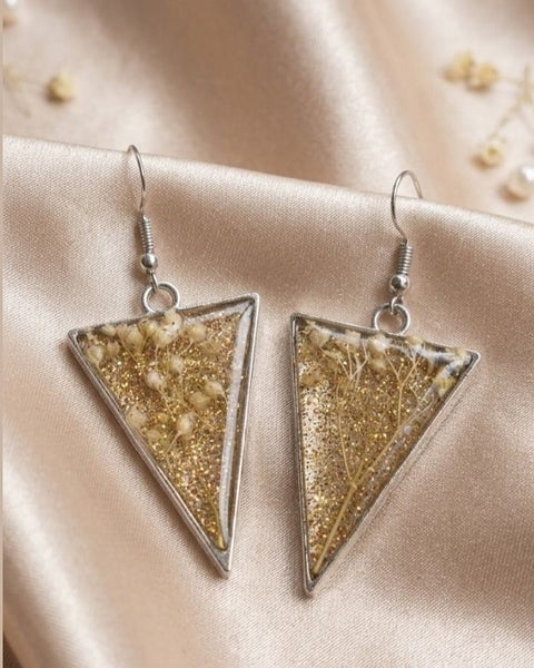 Elegant Botanical Real Dried Flowers Earrings